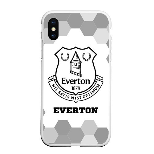 Чехол iPhone XS Max матовый Everton sport на светлом фоне / 3D-Белый – фото 1