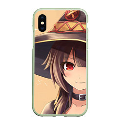 Чехол iPhone XS Max матовый Konosuba Мэгумин cute, цвет: 3D-салатовый