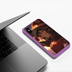 Чехол iPhone XS Max матовый Konosuba Мэгумин cute, цвет: 3D-фиолетовый — фото 2