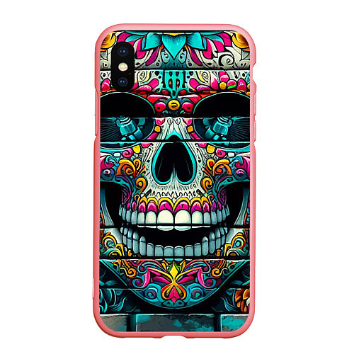 Чехол iPhone XS Max матовый Cool skull - graffiti ai art / 3D-Баблгам – фото 1