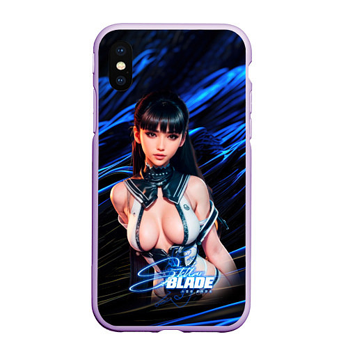 Чехол iPhone XS Max матовый Stellar Blade sexy Eve в открытом костюме / 3D-Сиреневый – фото 1