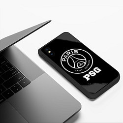 Чехол iPhone XS Max матовый PSG sport на темном фоне, цвет: 3D-черный — фото 2