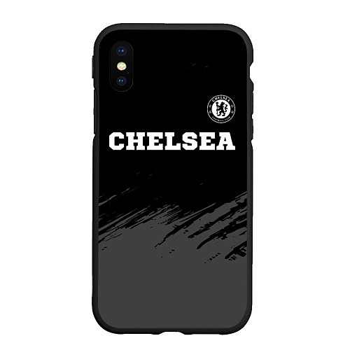 Чехол iPhone XS Max матовый Chelsea sport на темном фоне посередине / 3D-Черный – фото 1