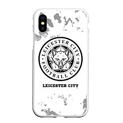 Чехол iPhone XS Max матовый Leicester City sport на светлом фоне, цвет: 3D-белый