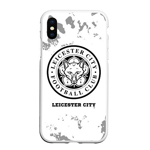 Чехол iPhone XS Max матовый Leicester City sport на светлом фоне / 3D-Белый – фото 1