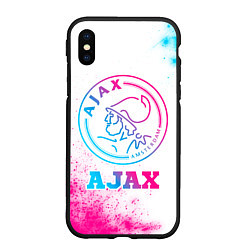 Чехол iPhone XS Max матовый Ajax neon gradient style, цвет: 3D-черный