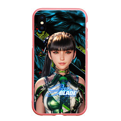 Чехол iPhone XS Max матовый Stellar Blade Eve green texture, цвет: 3D-баблгам