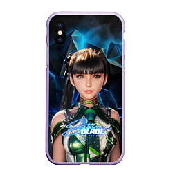 Чехол iPhone XS Max матовый Stellar Blade Eve ice background, цвет: 3D-светло-сиреневый