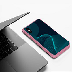 Чехол iPhone XS Max матовый Извилистые линии трансформации, цвет: 3D-малиновый — фото 2