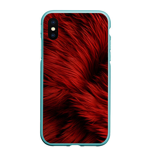 Чехол iPhone XS Max матовый Красная шерсть / 3D-Мятный – фото 1