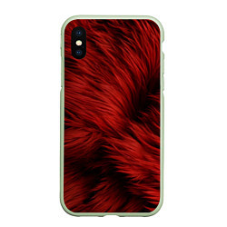 Чехол iPhone XS Max матовый Красная шерсть, цвет: 3D-салатовый