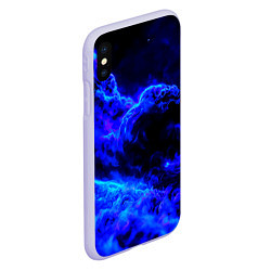 Чехол iPhone XS Max матовый Синий густой дым - inferno blue, цвет: 3D-светло-сиреневый — фото 2