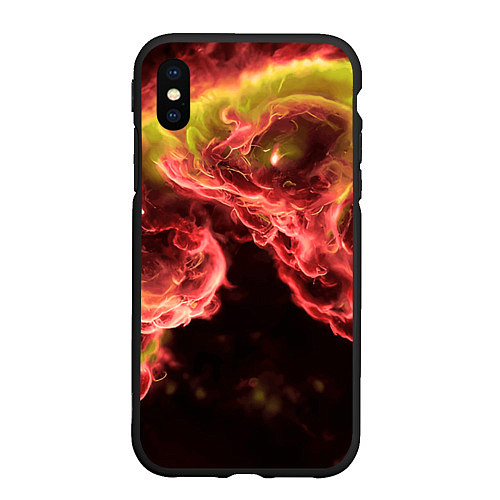 Чехол iPhone XS Max матовый Адское пламя инферно - inferno flame / 3D-Черный – фото 1