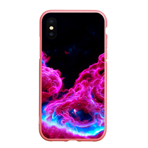 Чехол iPhone XS Max матовый Розовый густой туман - inferno pink / 3D-Баблгам – фото 1