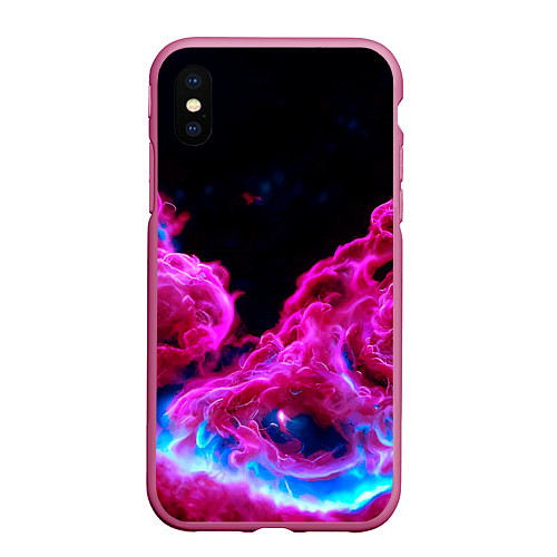 Чехол iPhone XS Max матовый Розовый густой туман - inferno pink / 3D-Малиновый – фото 1