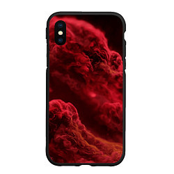 Чехол iPhone XS Max матовый Красный густой дым инферно - inferno red, цвет: 3D-черный