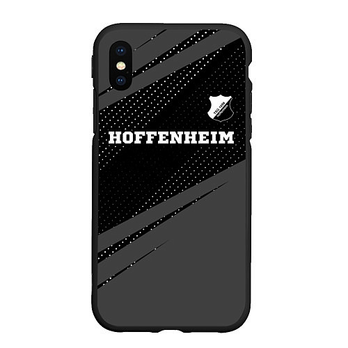 Чехол iPhone XS Max матовый Hoffenheim sport на темном фоне посередине / 3D-Черный – фото 1