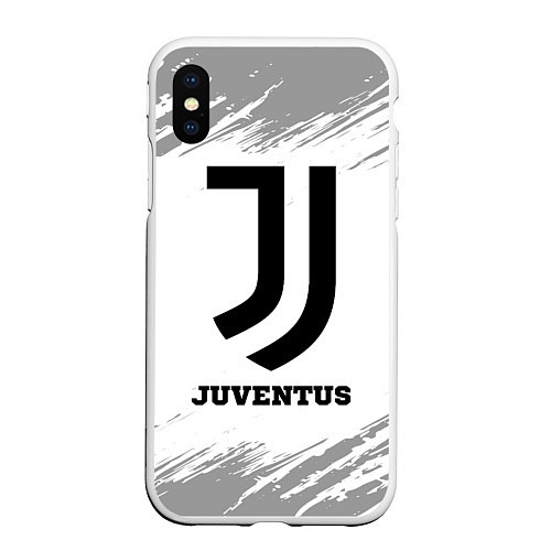 Чехол iPhone XS Max матовый Juventus sport на светлом фоне / 3D-Белый – фото 1