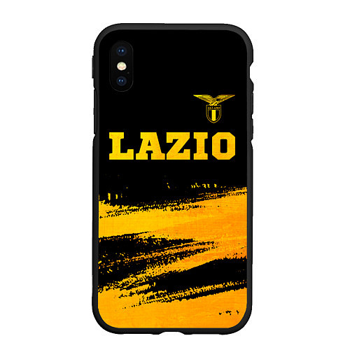 Чехол iPhone XS Max матовый Lazio - gold gradient посередине / 3D-Черный – фото 1