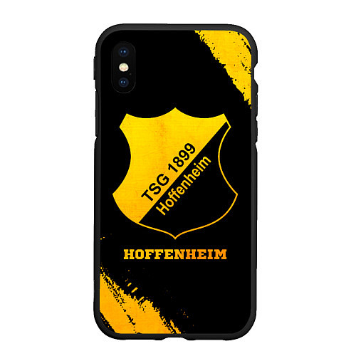 Чехол iPhone XS Max матовый Hoffenheim - gold gradient / 3D-Черный – фото 1