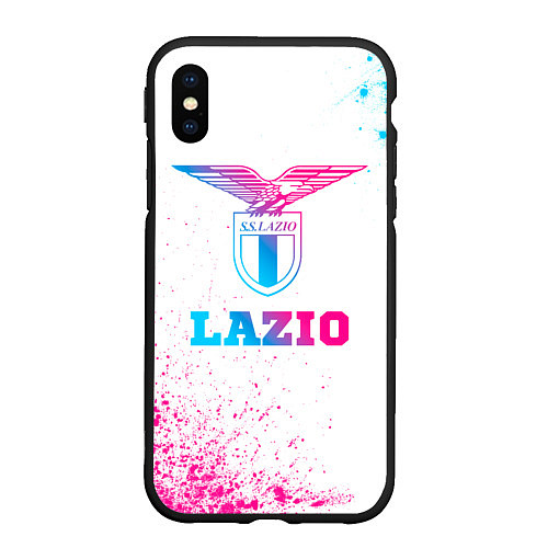 Чехол iPhone XS Max матовый Lazio neon gradient style / 3D-Черный – фото 1