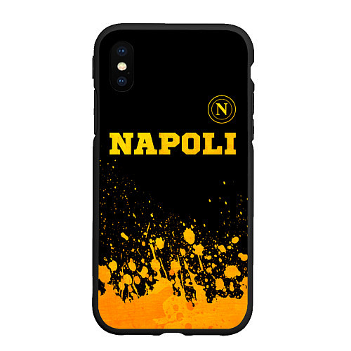 Чехол iPhone XS Max матовый Napoli - gold gradient посередине / 3D-Черный – фото 1