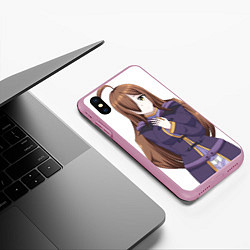 Чехол iPhone XS Max матовый Konosuba Виз, цвет: 3D-розовый — фото 2