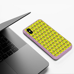 Чехол iPhone XS Max матовый Паттерн с авокадо в разрезе, цвет: 3D-сиреневый — фото 2