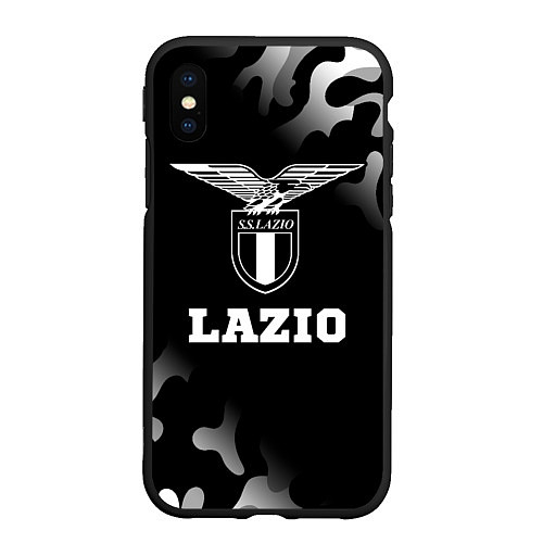 Чехол iPhone XS Max матовый Lazio sport на темном фоне / 3D-Черный – фото 1