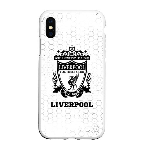 Чехол iPhone XS Max матовый Liverpool sport на светлом фоне / 3D-Белый – фото 1