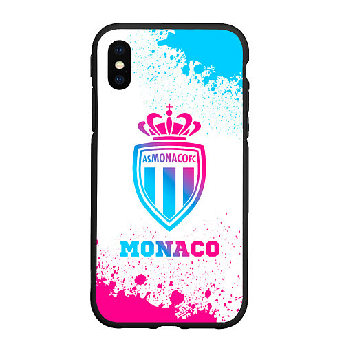 Чехол iPhone XS Max матовый Monaco neon gradient style / 3D-Черный – фото 1