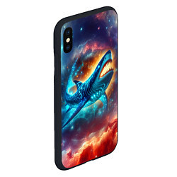 Чехол iPhone XS Max матовый Космическая неоновая акула - нейросеть, цвет: 3D-черный — фото 2