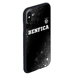 Чехол iPhone XS Max матовый Benfica sport на темном фоне посередине, цвет: 3D-черный — фото 2