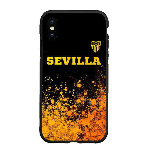 Чехол iPhone XS Max матовый Sevilla - gold gradient посередине / 3D-Черный – фото 1