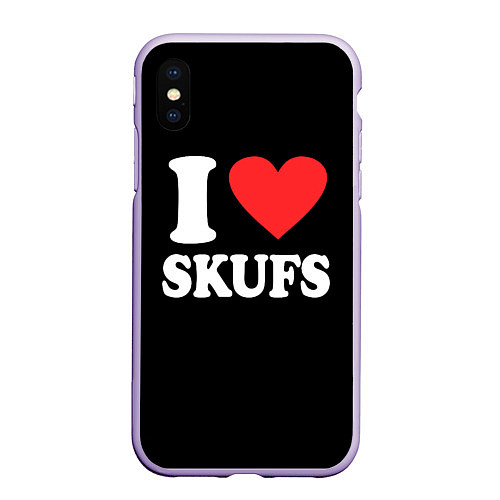 Чехол iPhone XS Max матовый I love skufs / 3D-Светло-сиреневый – фото 1