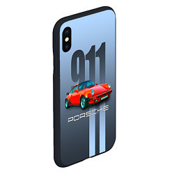 Чехол iPhone XS Max матовый Винтажный автомобиль Porsche 911 Carrera, цвет: 3D-черный — фото 2