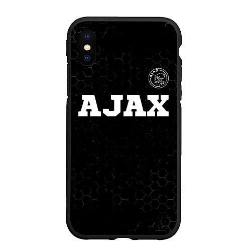 Чехол iPhone XS Max матовый Ajax sport на темном фоне посередине / 3D-Черный – фото 1