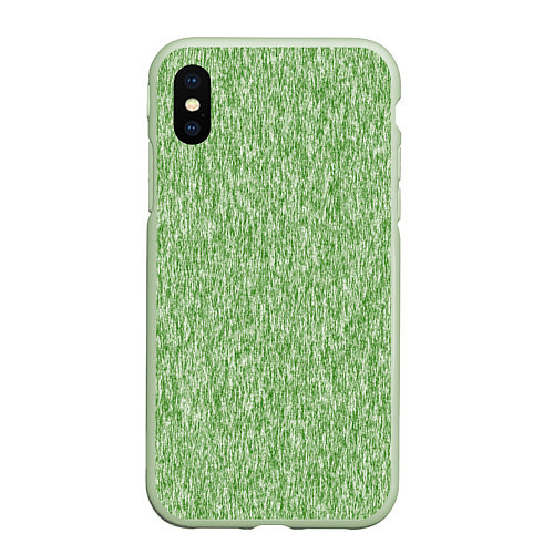 Чехол iPhone XS Max матовый Эффект шерстяных прядей / 3D-Салатовый – фото 1