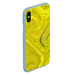 Чехол iPhone XS Max матовый Желтая абстракция, цвет: 3D-мятный — фото 2