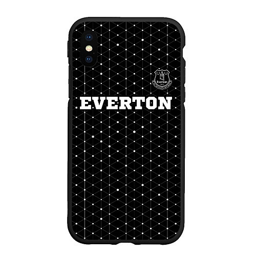 Чехол iPhone XS Max матовый Everton sport на темном фоне посередине / 3D-Черный – фото 1