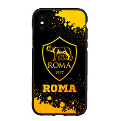 Чехол iPhone XS Max матовый Roma - gold gradient, цвет: 3D-черный