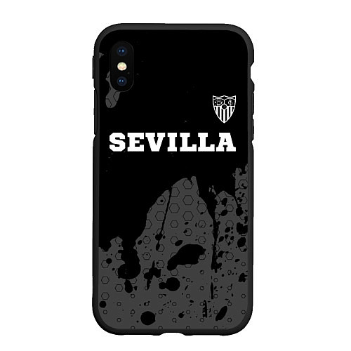 Чехол iPhone XS Max матовый Sevilla sport на темном фоне посередине / 3D-Черный – фото 1
