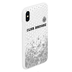 Чехол iPhone XS Max матовый Club Brugge sport на светлом фоне посередине, цвет: 3D-белый — фото 2