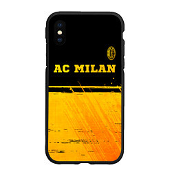 Чехол iPhone XS Max матовый AC Milan - gold gradient посередине, цвет: 3D-черный