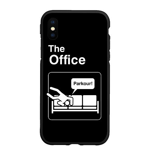 Чехол iPhone XS Max матовый Офис и паркур / 3D-Черный – фото 1