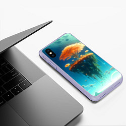 Чехол iPhone XS Max матовый Сказочное космическое дерево - нейросеть, цвет: 3D-светло-сиреневый — фото 2