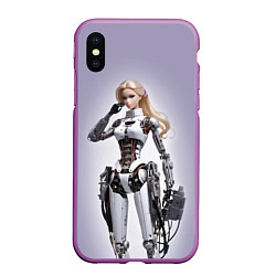 Чехол iPhone XS Max матовый Barbie cyberpunk - ai art fantasy