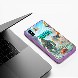 Чехол iPhone XS Max матовый Abiotic Factor монстры, цвет: 3D-фиолетовый — фото 2