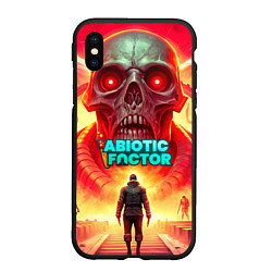 Чехол iPhone XS Max матовый Abiotic Factor монстр с черепом, цвет: 3D-черный