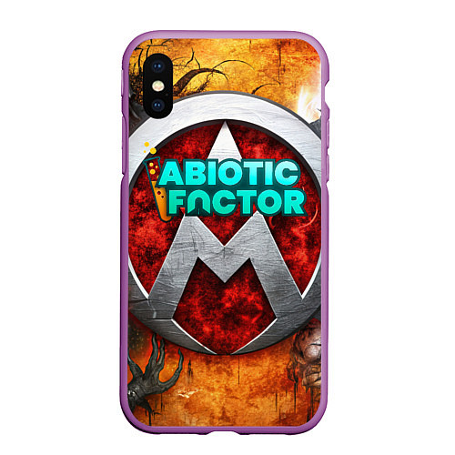 Чехол iPhone XS Max матовый Abiotic Factor монстры / 3D-Фиолетовый – фото 1